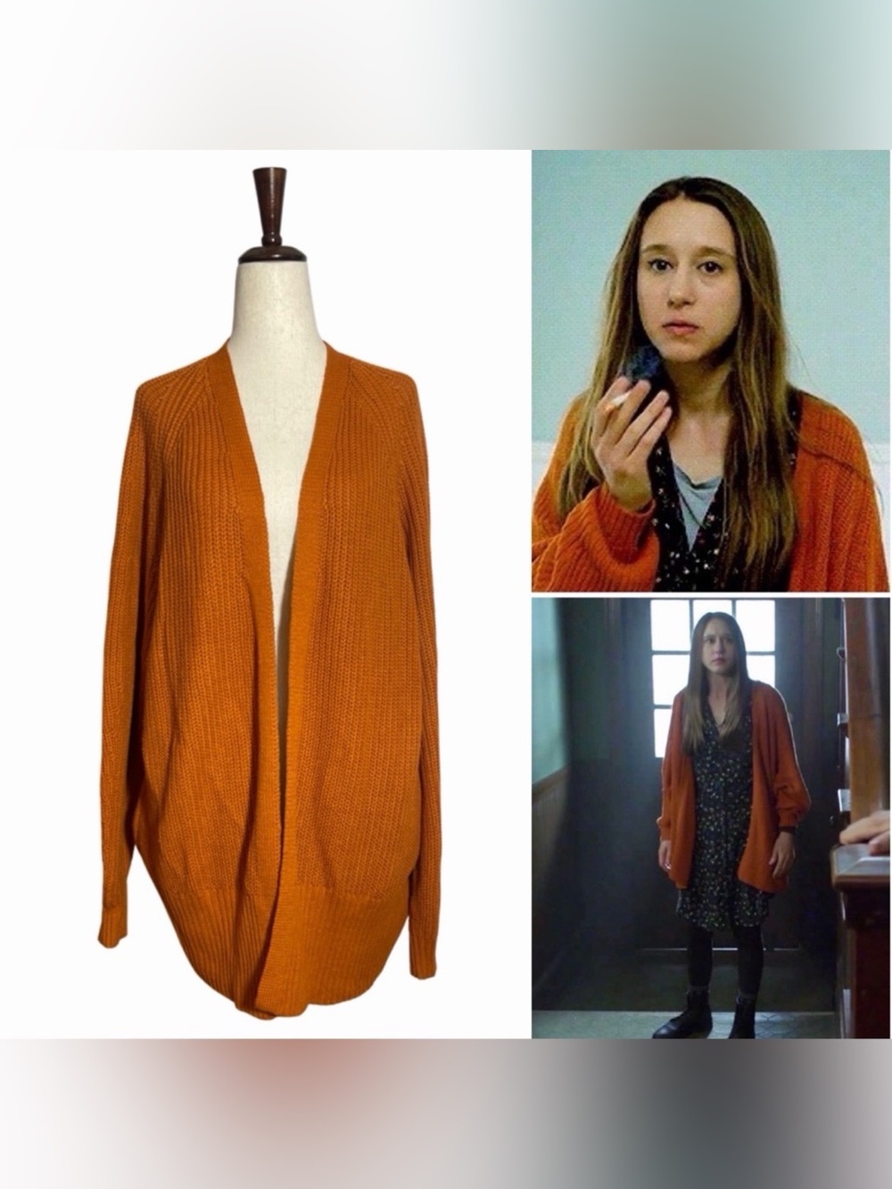Urban Outfitters • Blake Cardigan Pumpkin Orange S ASO Violet Harmon